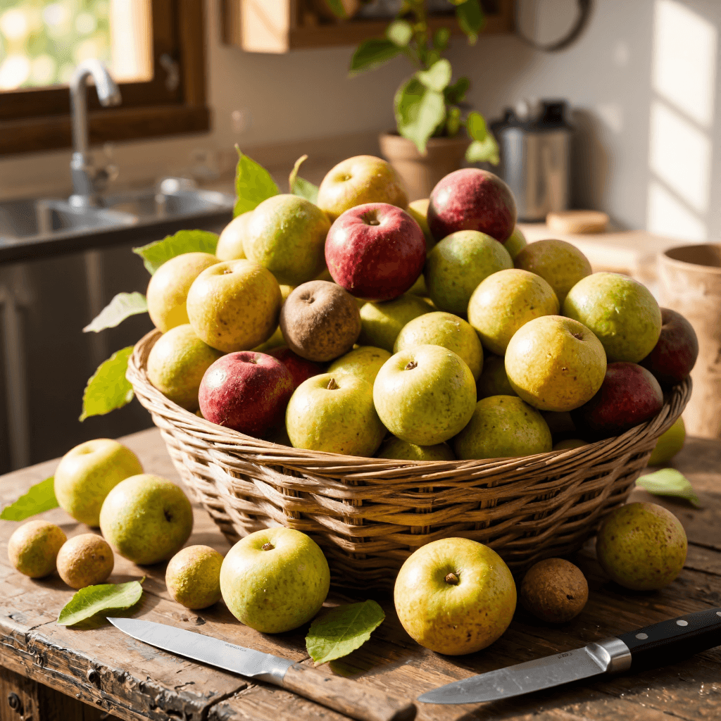 product photography of basket of mixed fruits