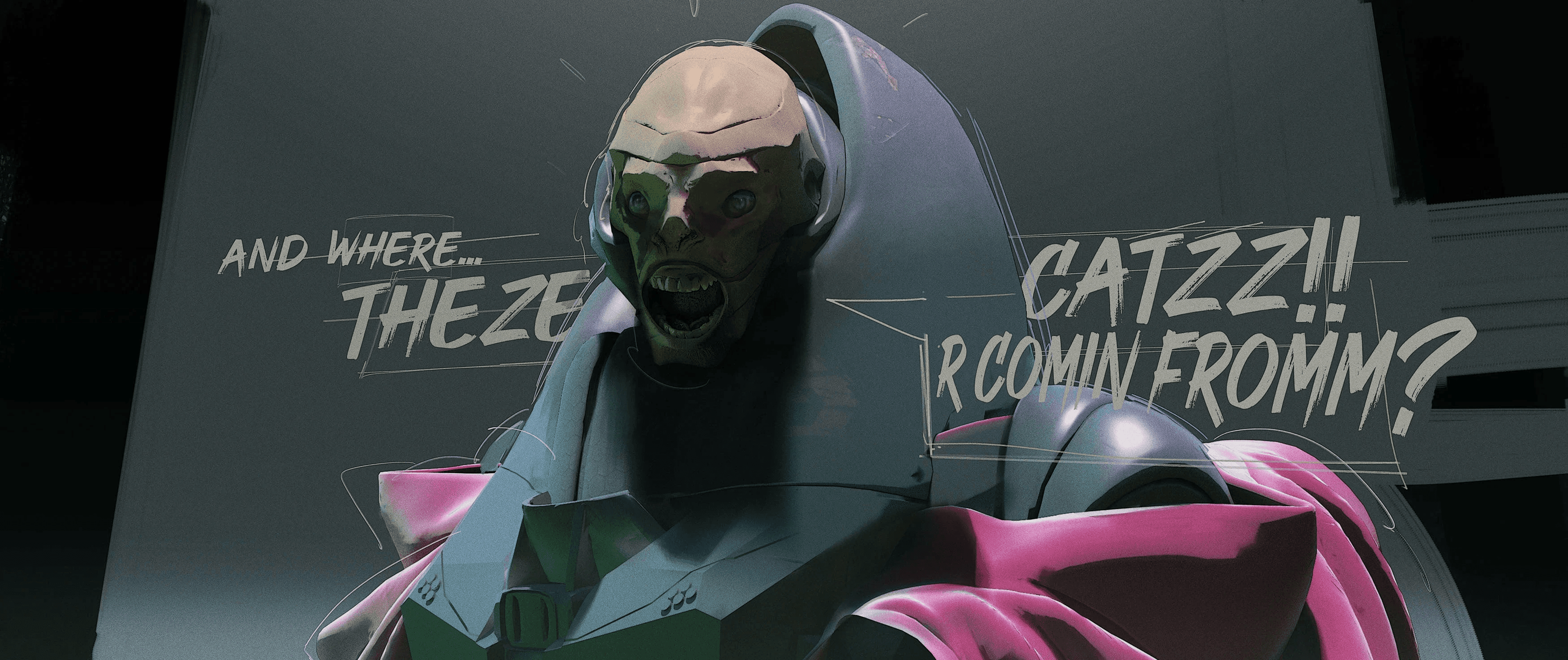 BOLO & KATO concept art – scene exploring the bond between the two operatives