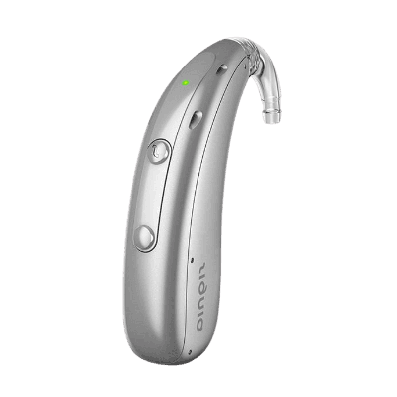 Appareil auditif Signia Motion Charge&Go 7IX, contour d’oreille rechargeable haut de gamme, idéal pour les environnements exigeants. 