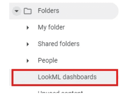 Navigate to LookML Dashboards.