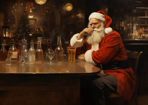 Sad Drunk Santa