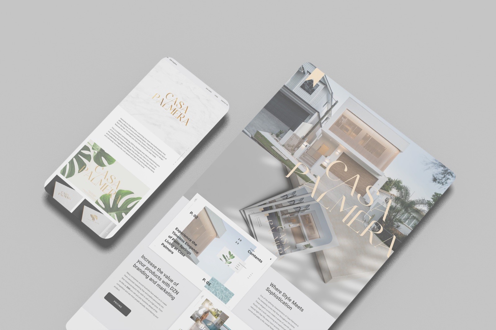 Casa Palmera website UX design mockup draft