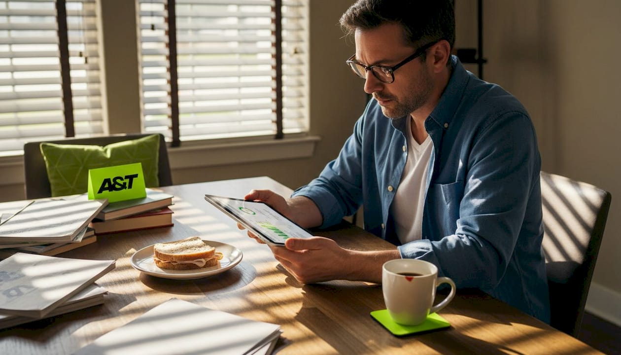 Person checking analytics on tablet at home