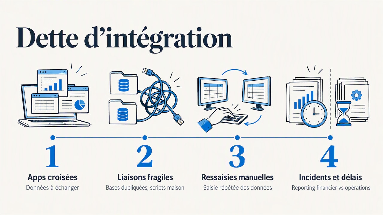 Chaîne de dette d’intégration entre applications SaaS