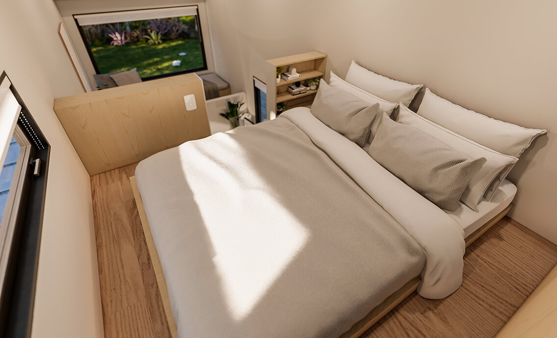 Open Loft - Tiny Home Bedroom