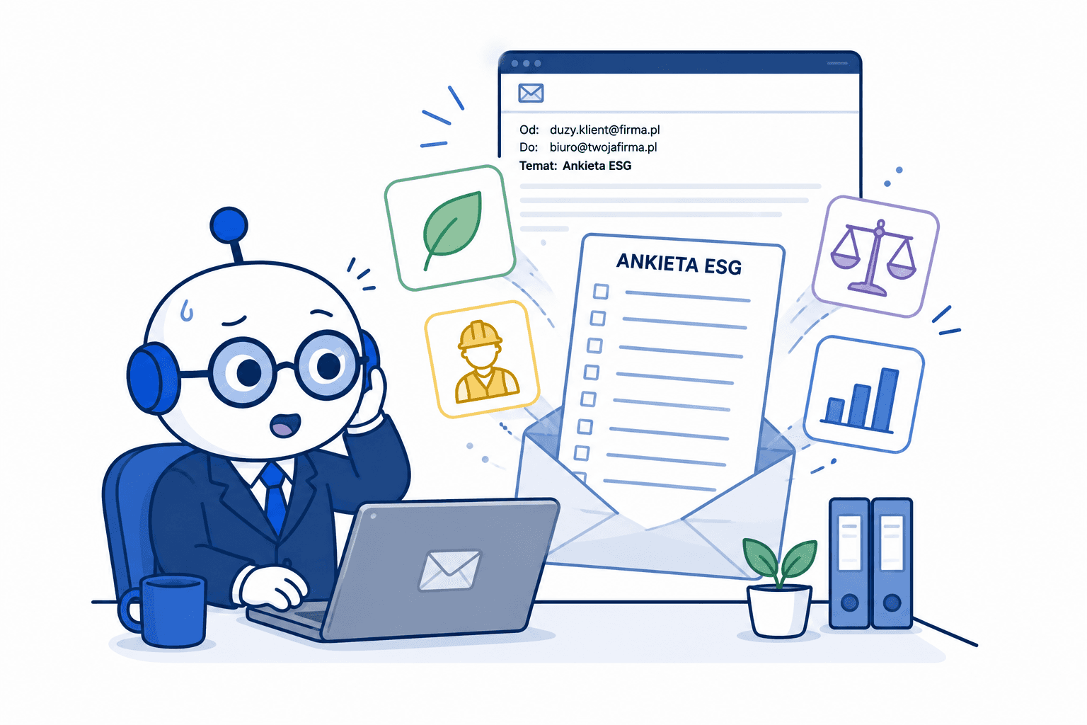 ankieta ESG przesłana dostawcy przez dużą firmę ilustracja