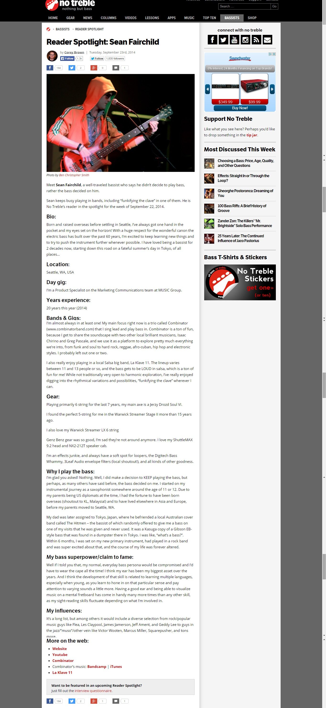 No Treble Reader Spotlight feature