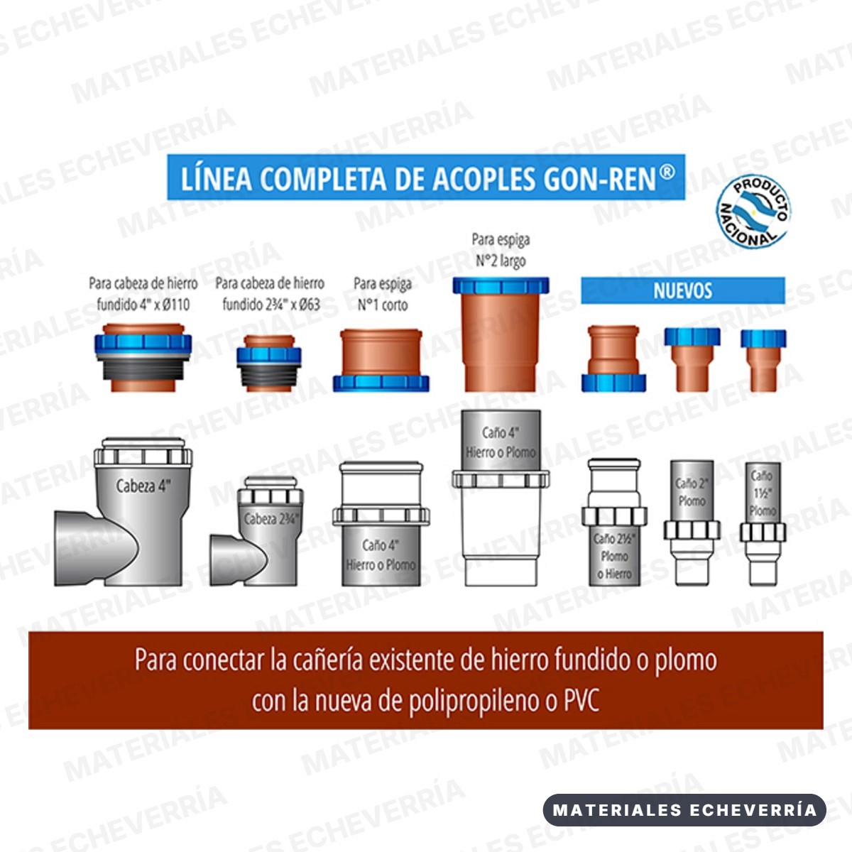 Transición Gon Ren 63 mm para hierro · folleto Gon Ren