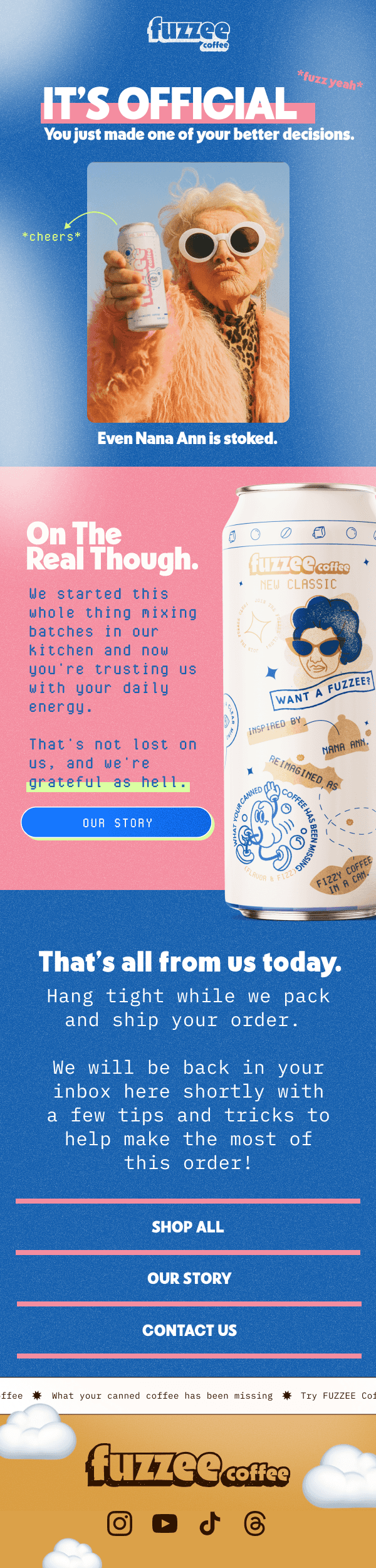 Fuzzee coffee email design