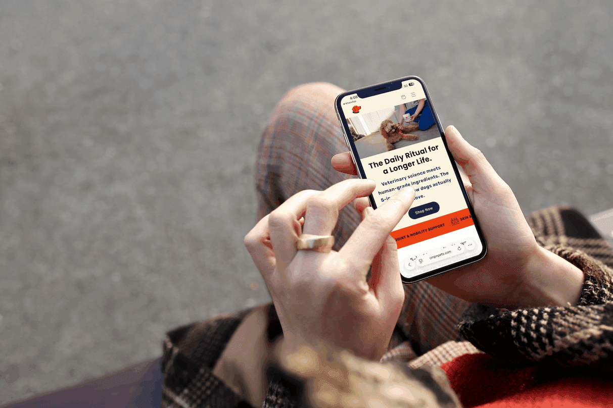device with website mockup