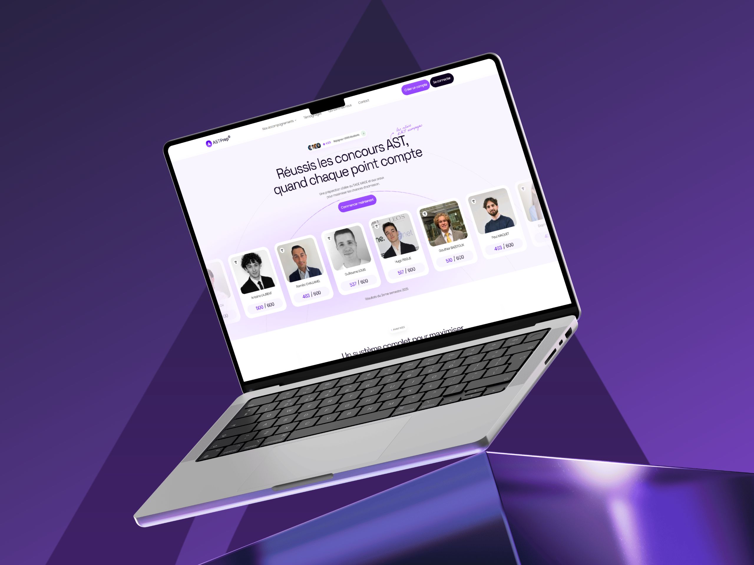 Mockup du site ASTPrep développé par JustDev & Ilies MANATA, Développeur Web Expert Framer & Ux / Ui Designer, Freelance, Nord