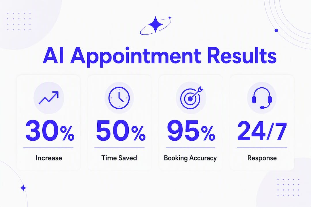 Infographic showing key AI appointment setting outcomes