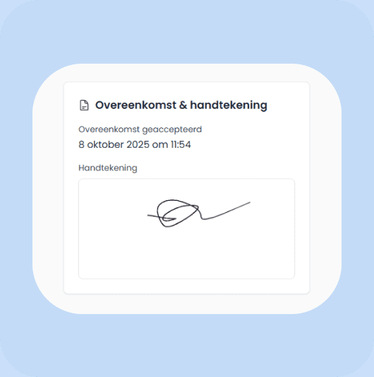 Handteklening vragen via bezoekersregistratie