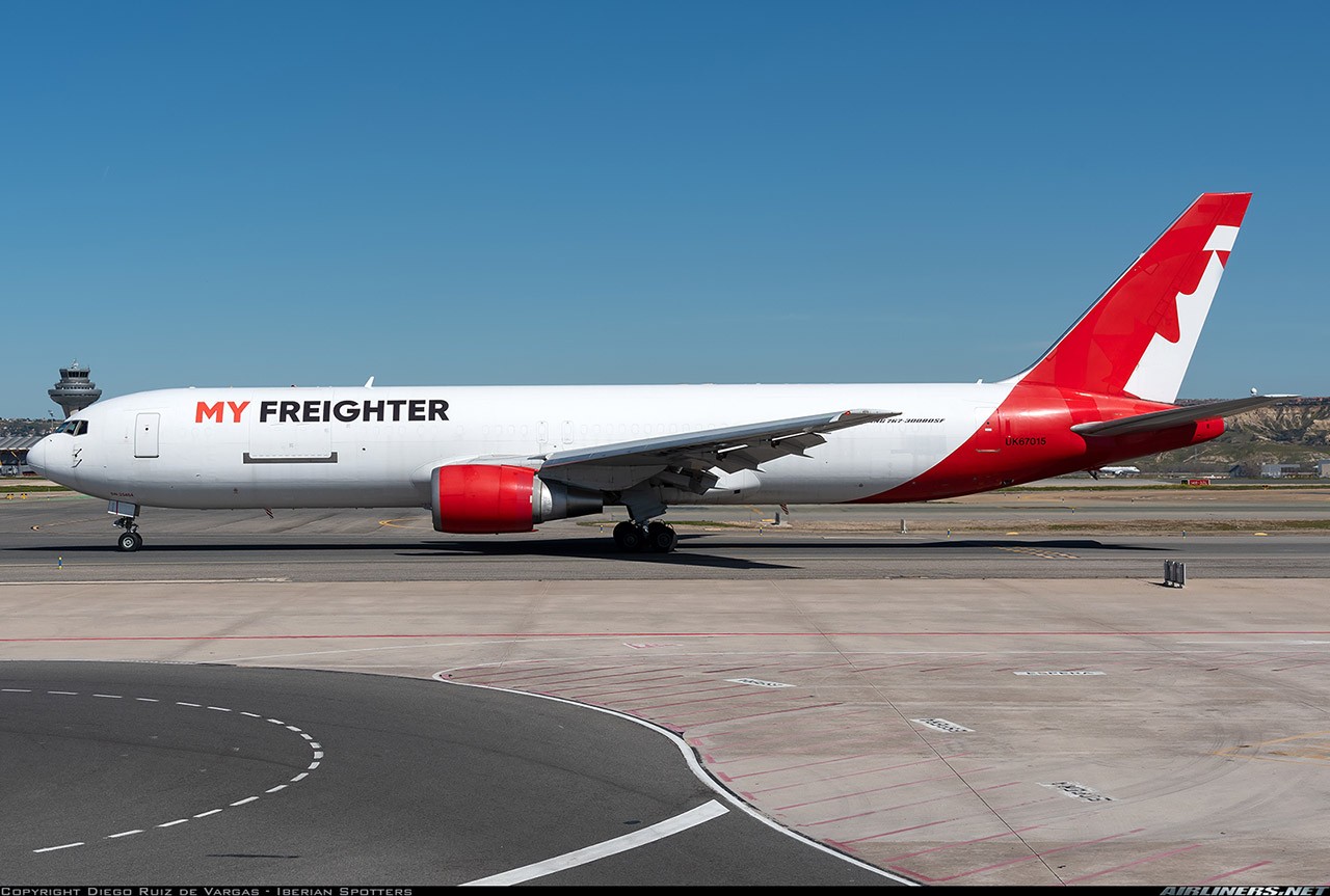 Cargo truck at Tashkent Airport symbolizing the modern Silk Road air freight route between China and Europe