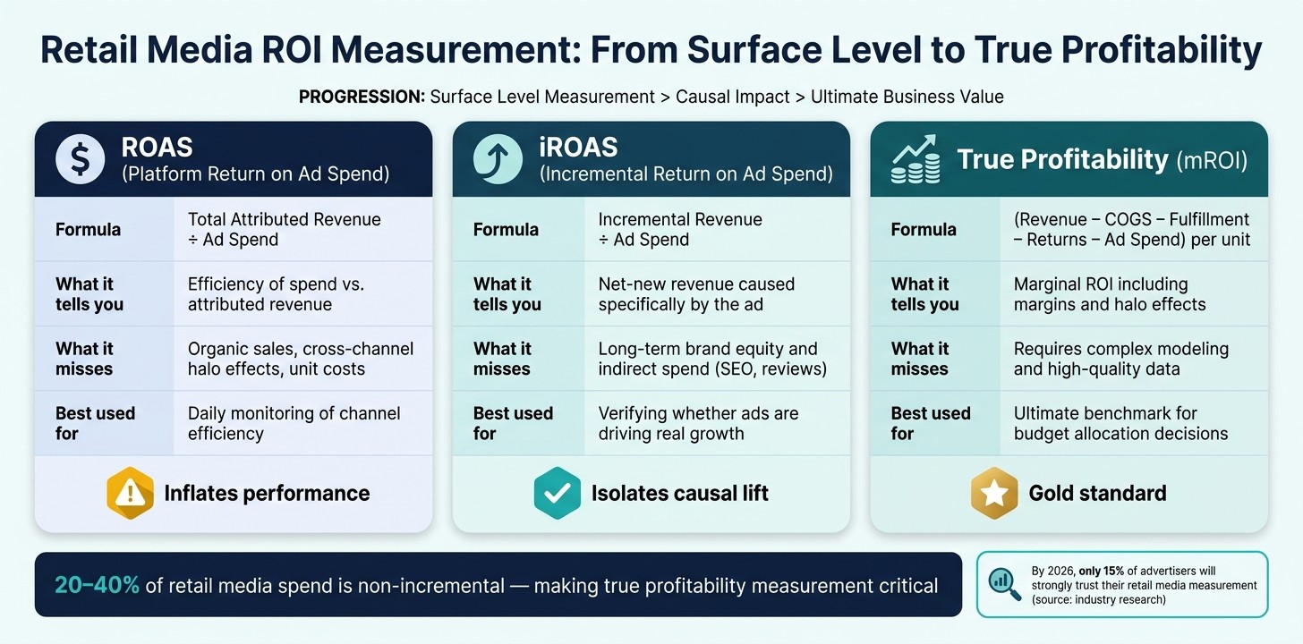 ROAS vs. iROAS vs. True Profitability: What Each Metric Really Tells CMOs