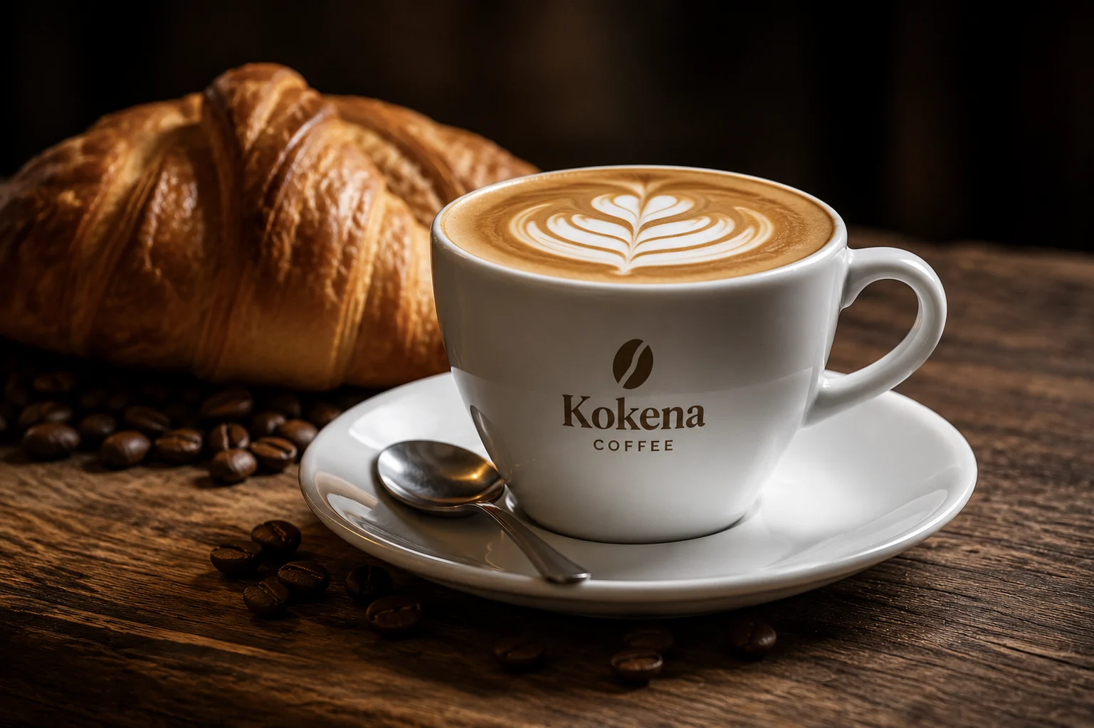 focus photography of coffee artwork