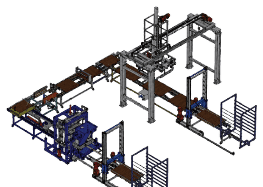 Fully automatic block production line layout