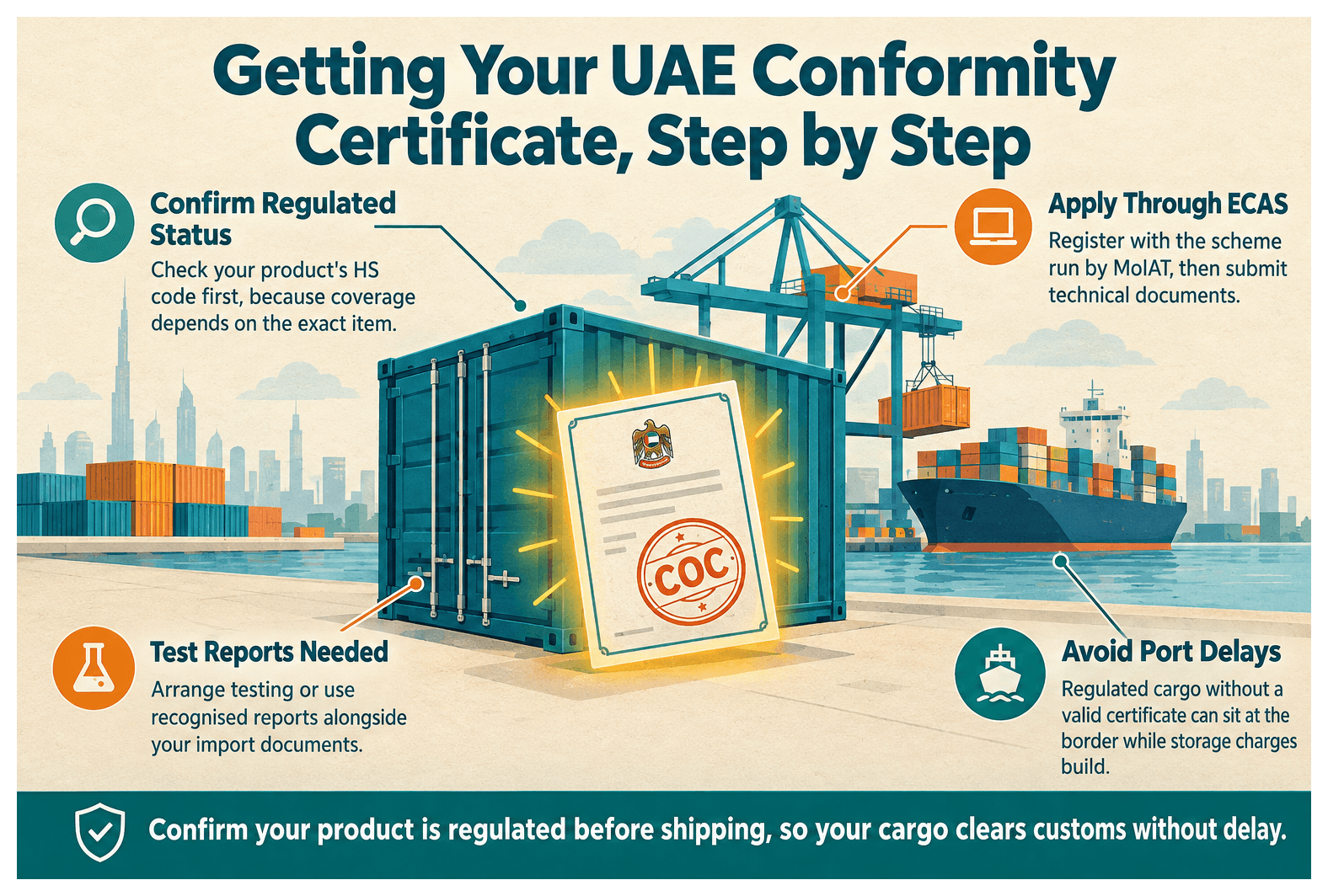 Infographic: How to Get a Conformity Certificate for Products Imported Into the UAE