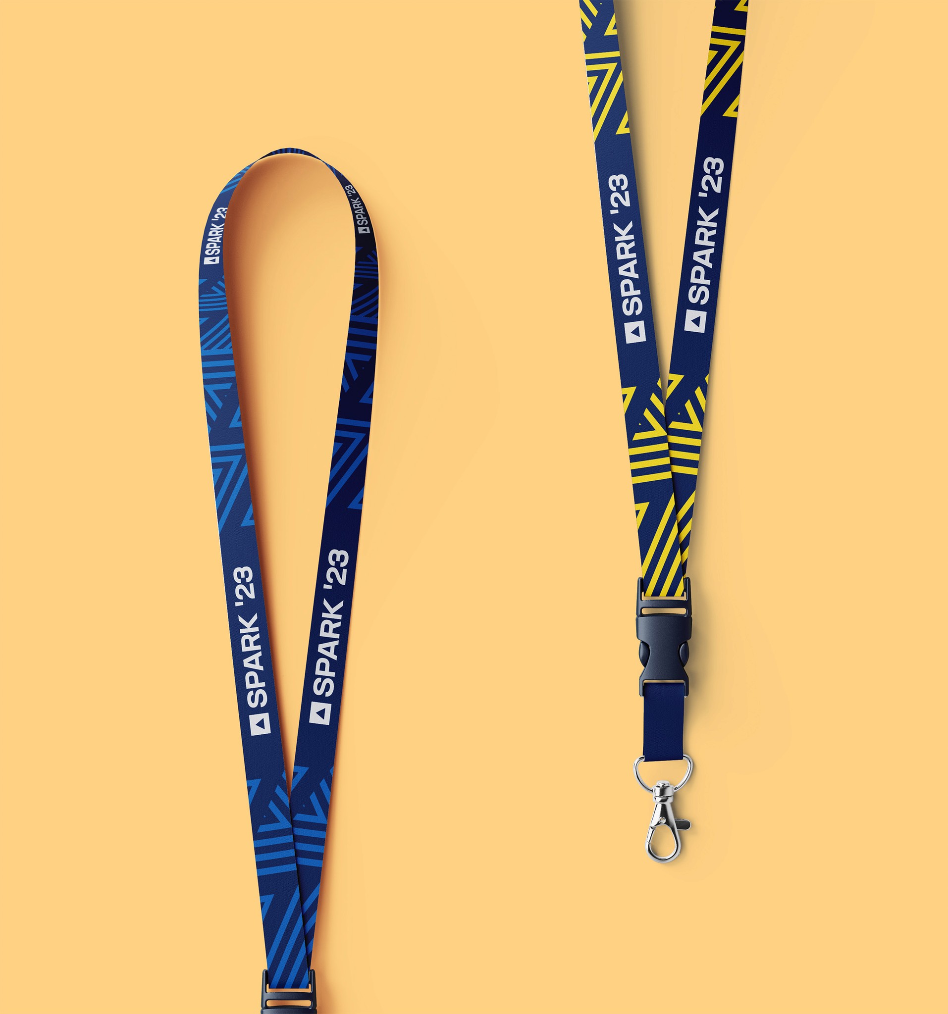 Image of lanyards with SPARK branding. 