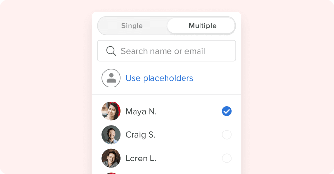 assigning multiple people