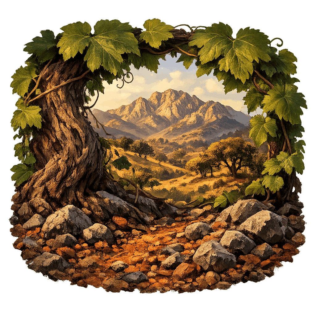 Detailed graphic of the Knights Valley wine region.