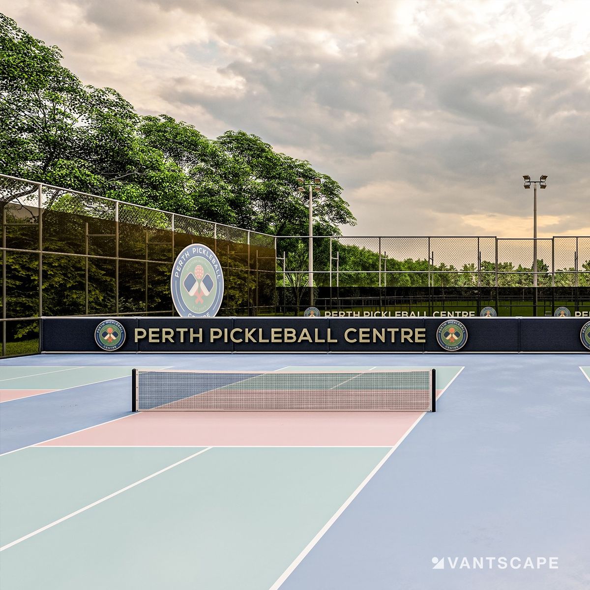 室內專業匹克球場及籃球場藍色運動地板,具備止滑耐磨性能的高性能體育館地坪工程設計。