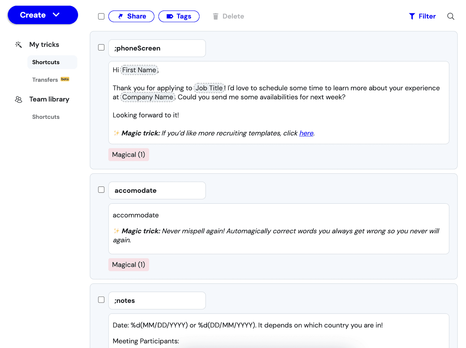autofilling with Magical