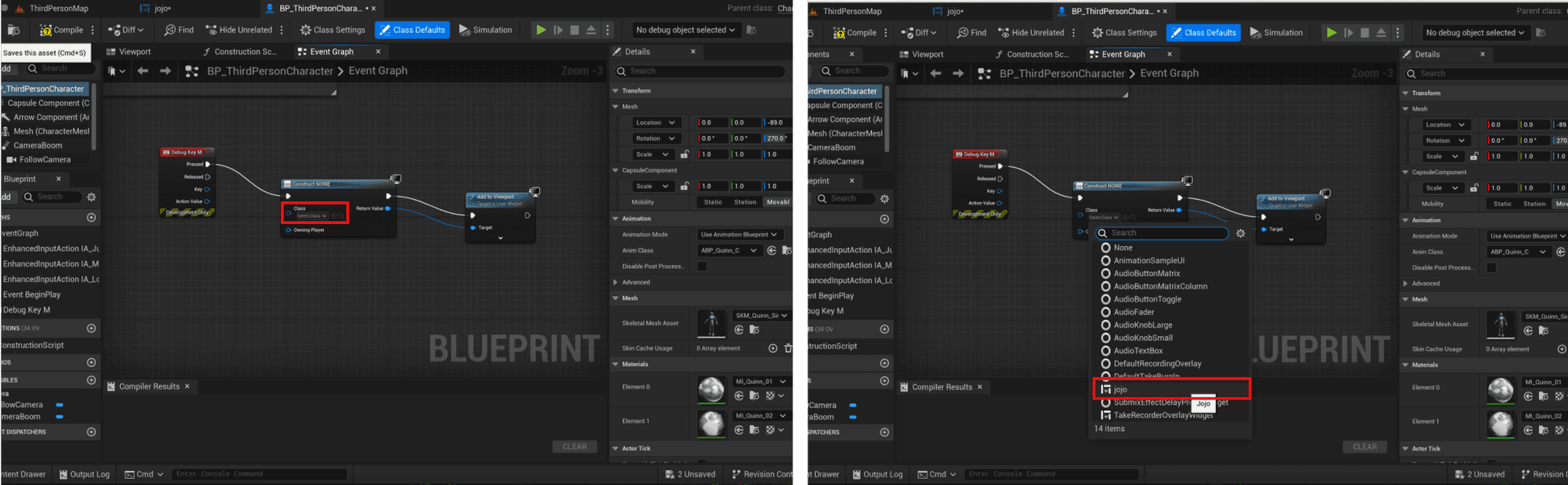 Connect the "Create Widget" node to the appropriate event.