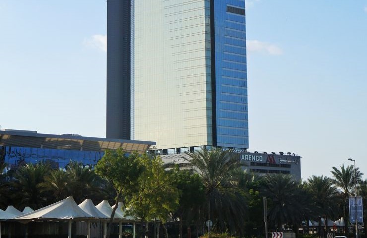 Modern office interior at Arenco Tower. Our real estate agents help you find the perfect corporate workspace.