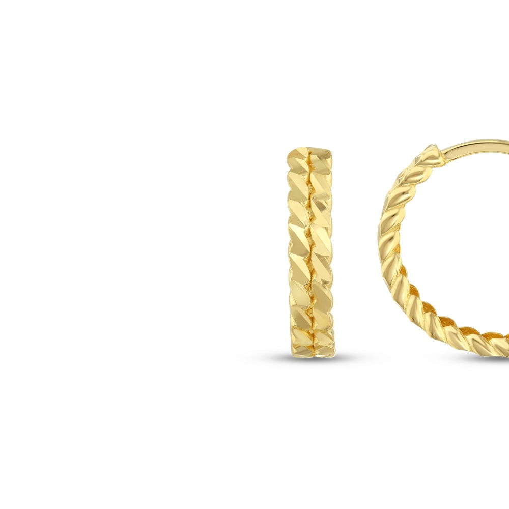 Assos Pırlanta 14 Ayar Şık Klasik Altın Halka Küpe