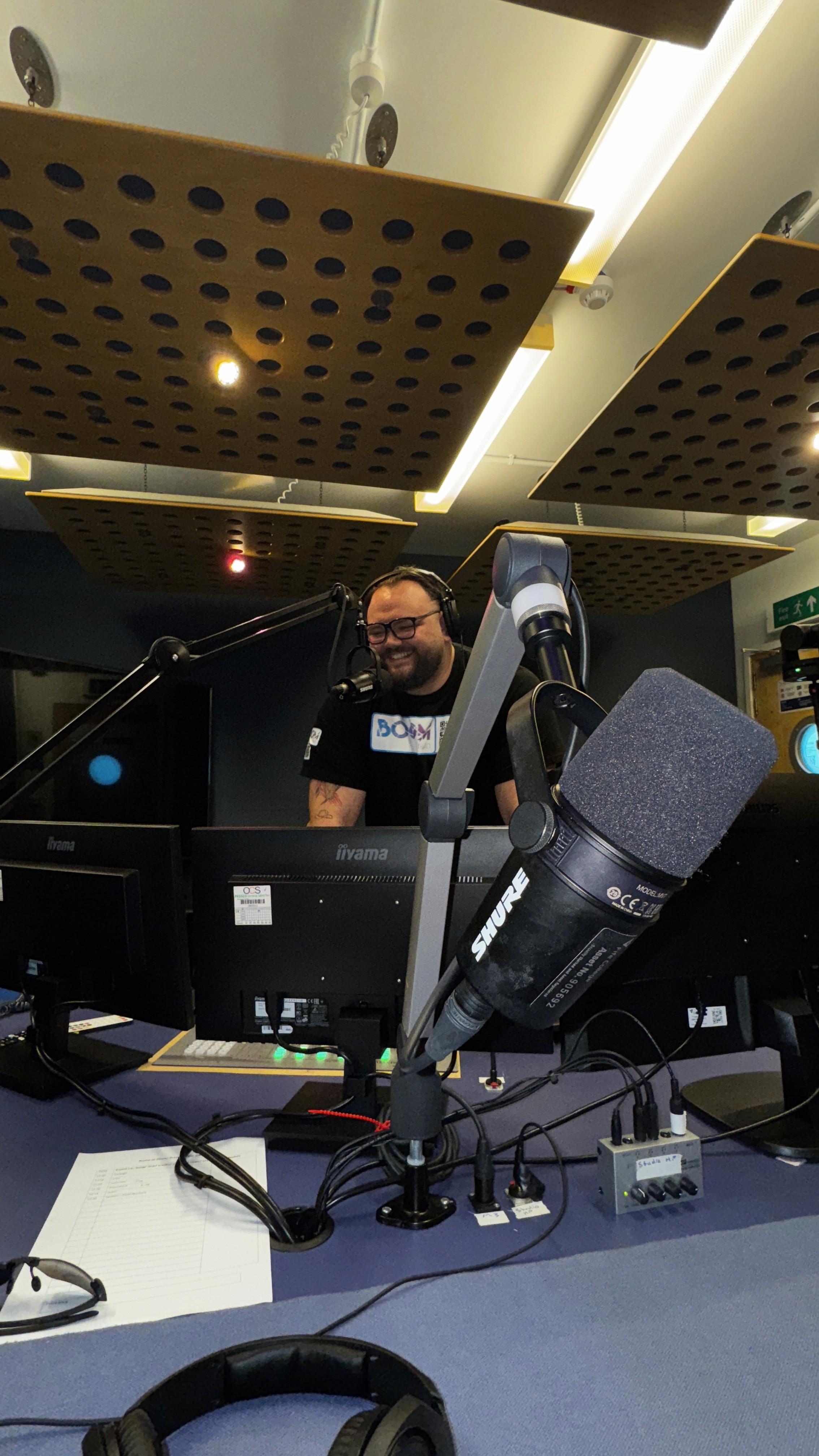 Radio studio recording session
