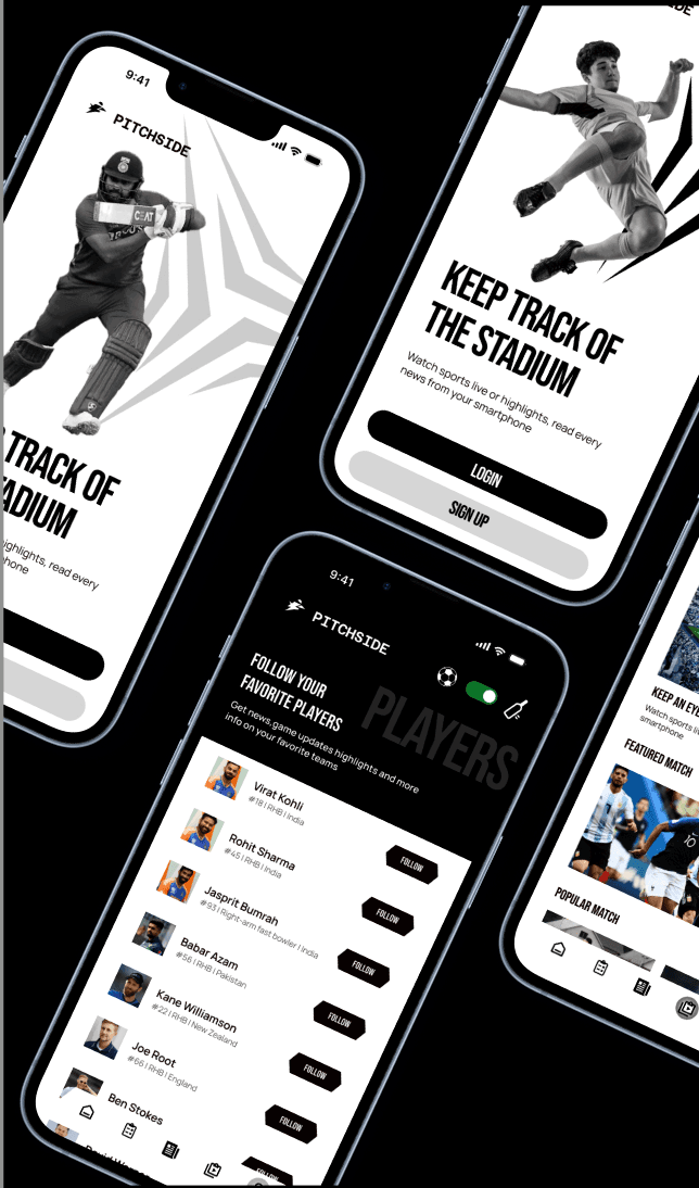Pitchside: A Sports App for Football and Cricket Enthusiasts