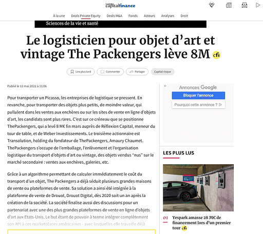 Les Echos Capital Finance article