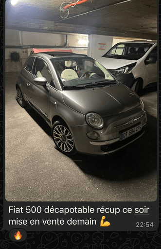 Fiat 500 récupérée par un membre