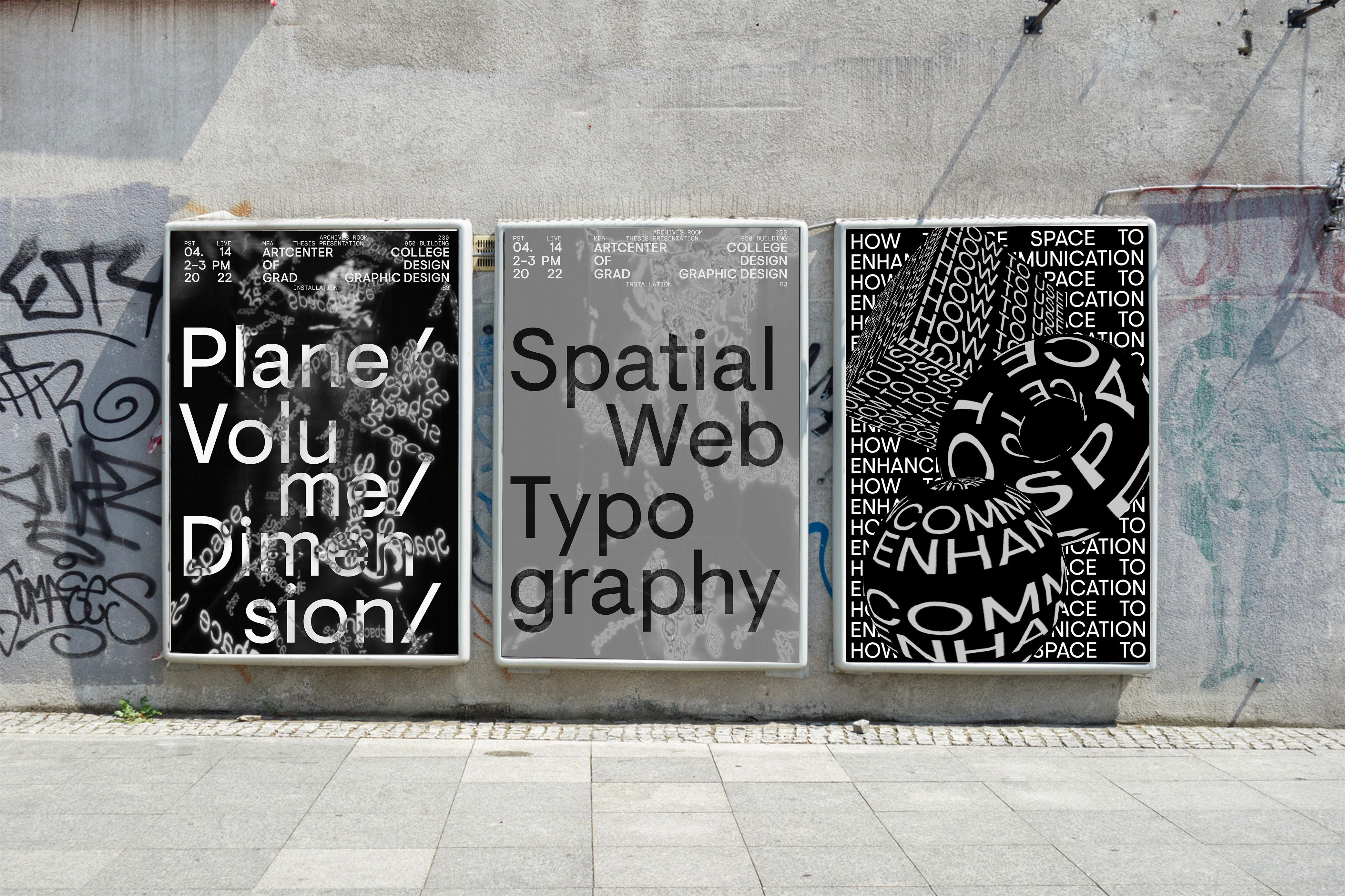 Streetside billboard with flyposters of the Batch.Works brand and illustrations