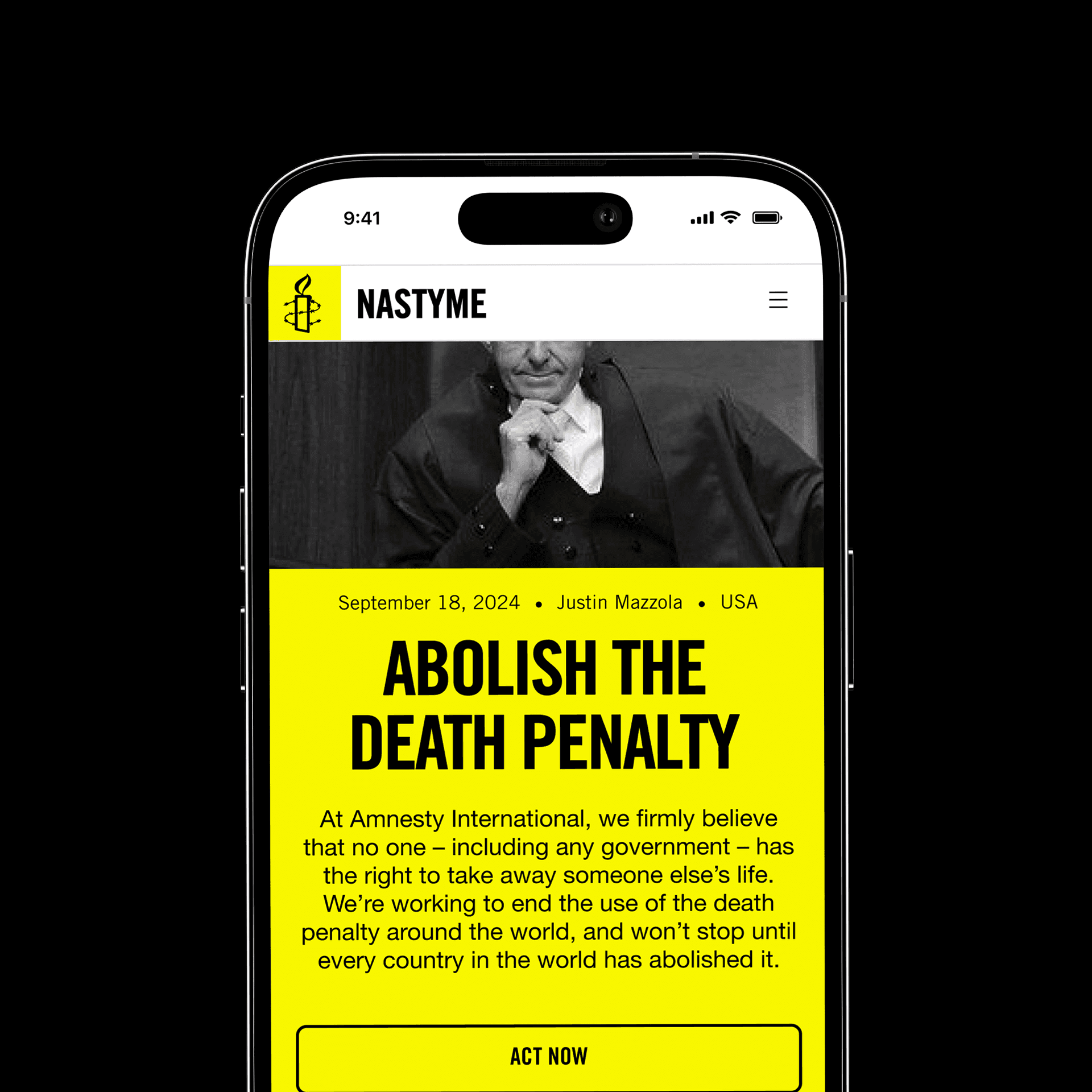 Amnesty International_Campaing Wireframe