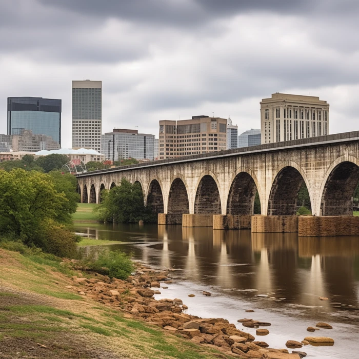 Bridge going into the city of Richmond.