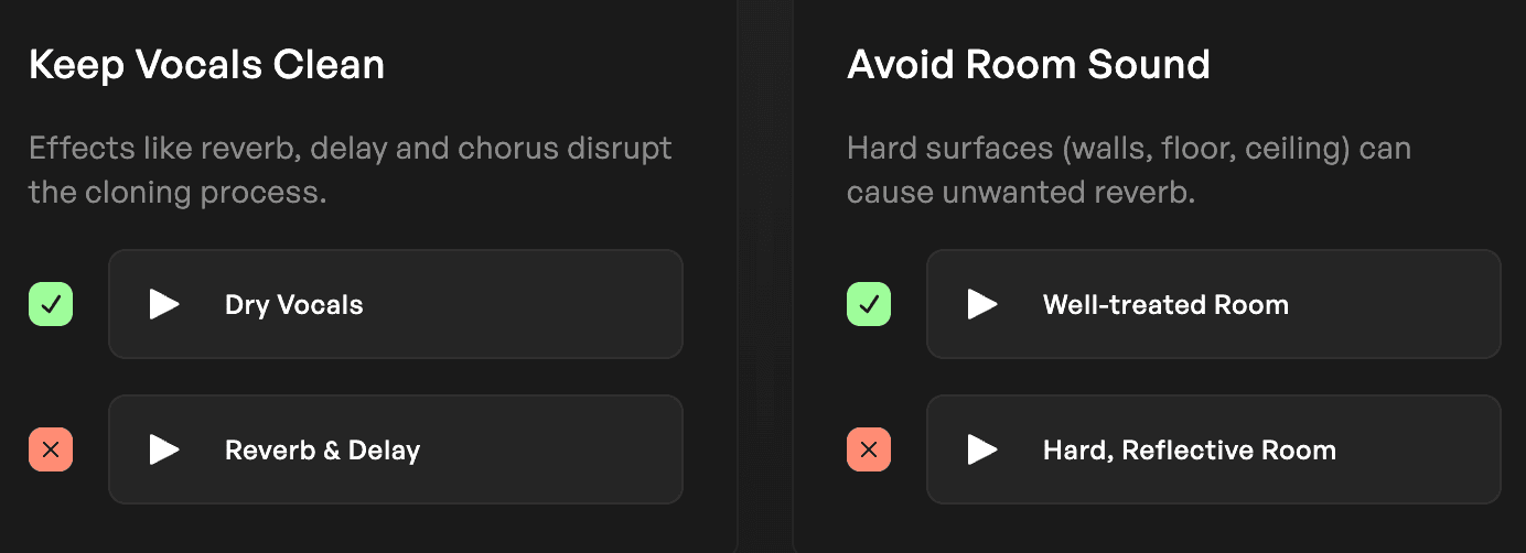 Guidelines for vocal input for the Kits AI voice clone feature