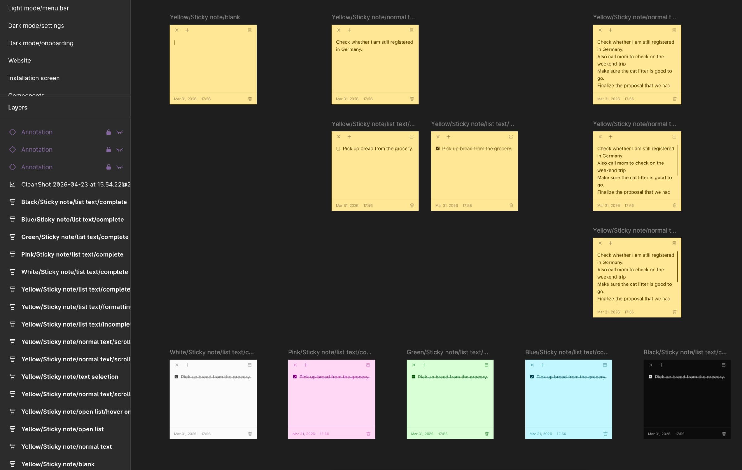 Mockup of different functions in CueNow app