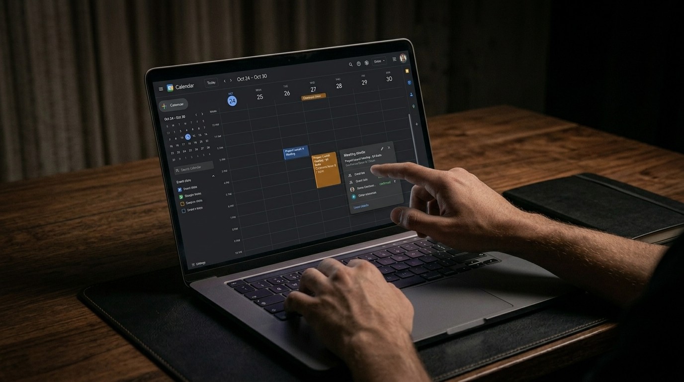portatil con calendario en pantalla