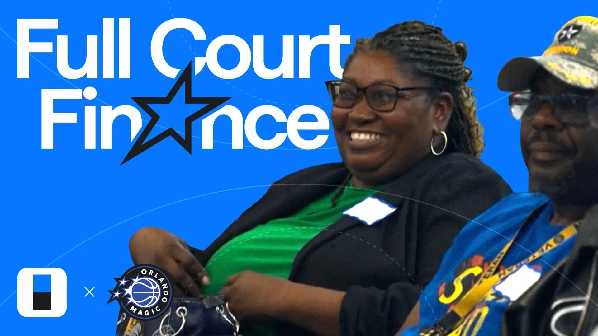 Image of Daynor, the host of Small Print Made Simple, looking skeptically at a man dressed in a business suit.