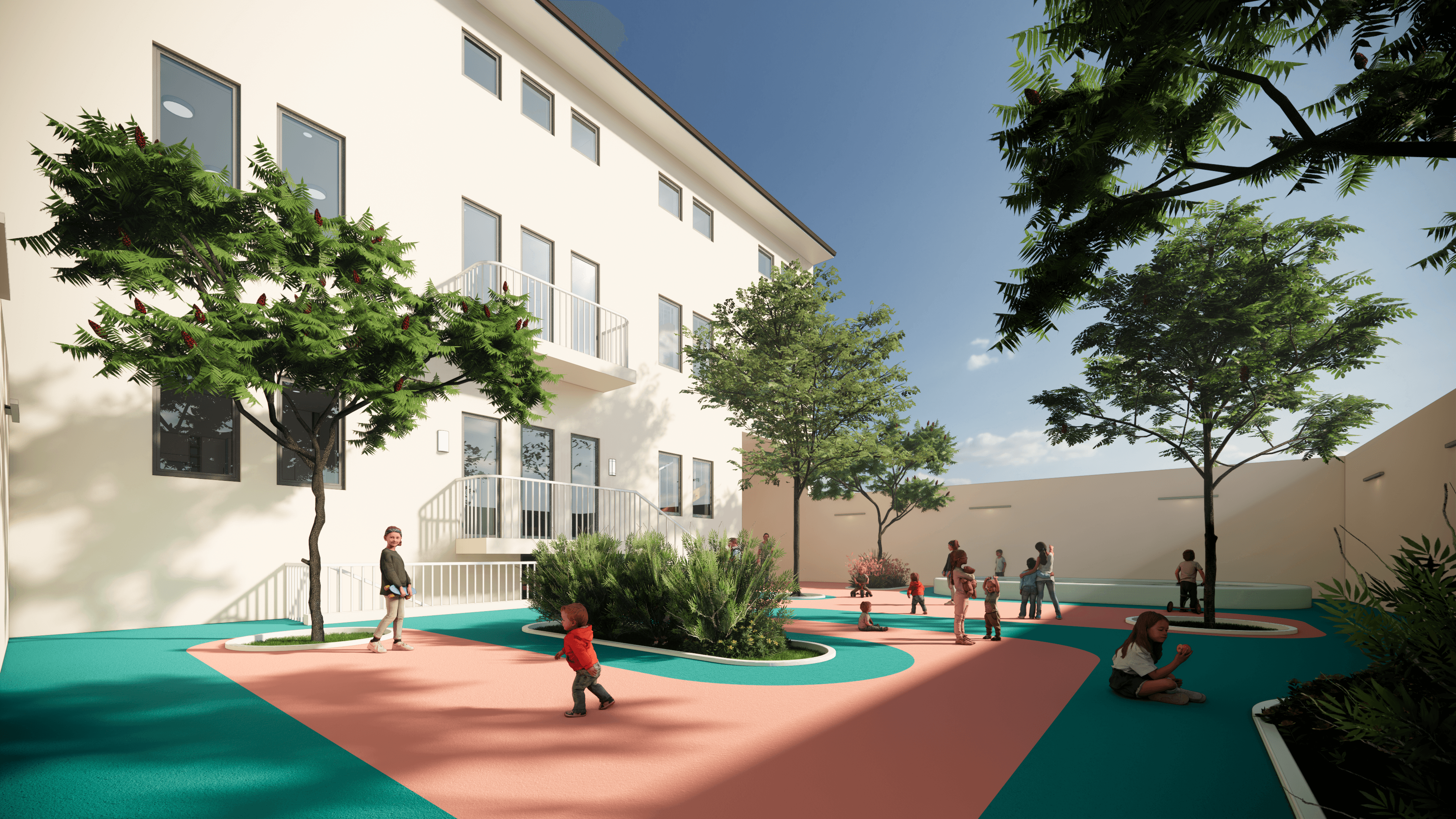 Архитектурный рендер детского сада на 60 мест в Ташкенте