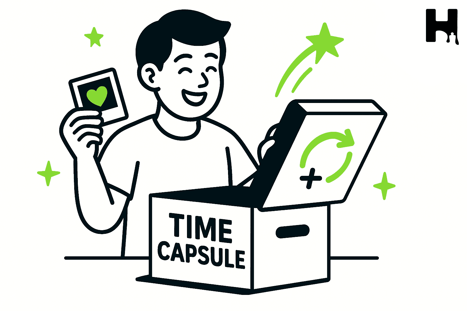 UGC creator opens up a time capsule box for the part of the "Time Capsule" TikTok marketing campaign