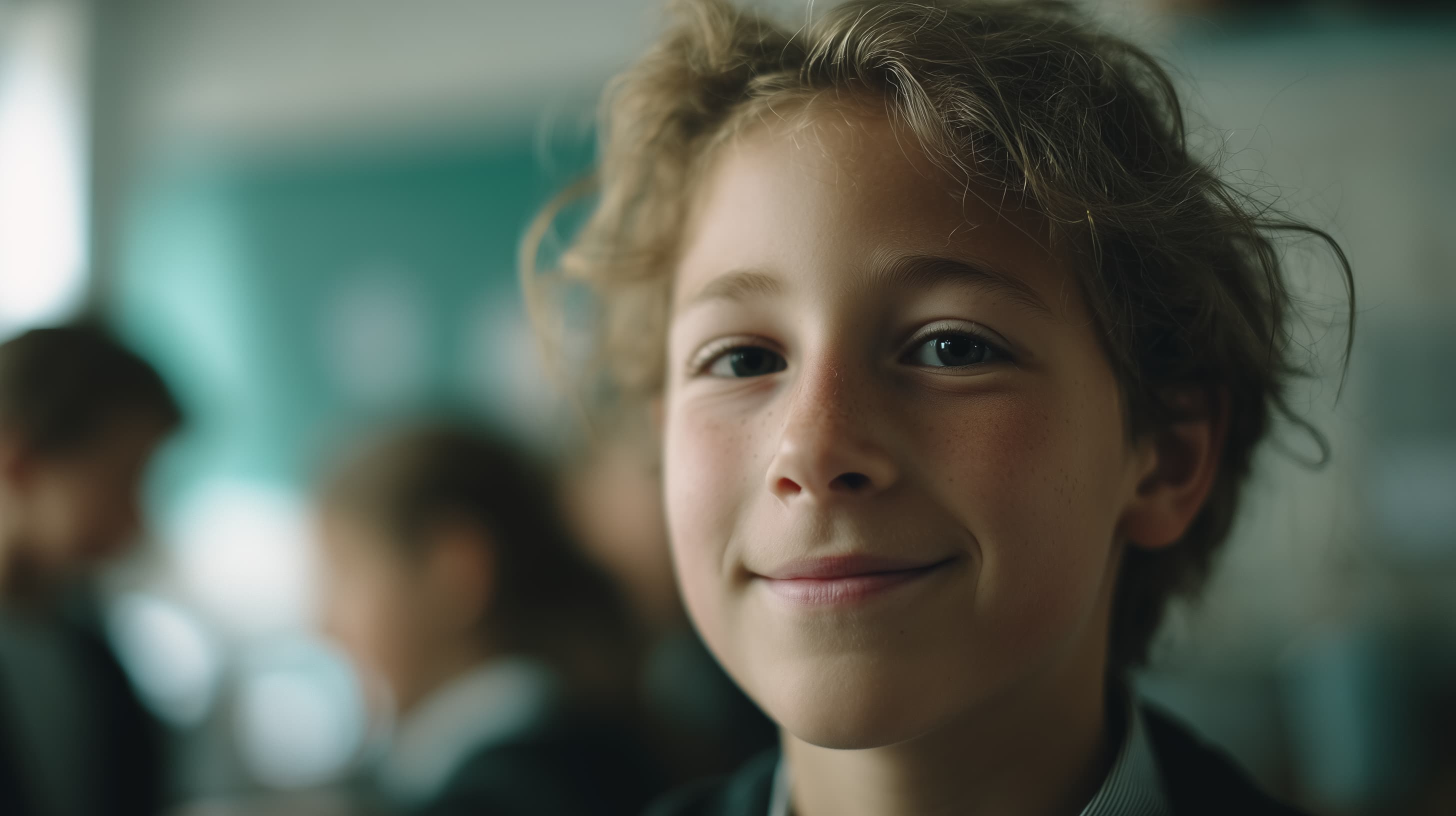 Dynamic picture of a cyclist riding downhill