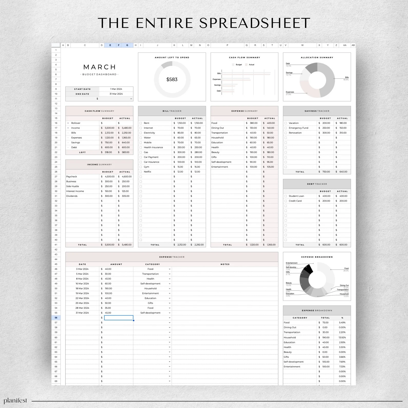 Budget Planner for Google Sheets