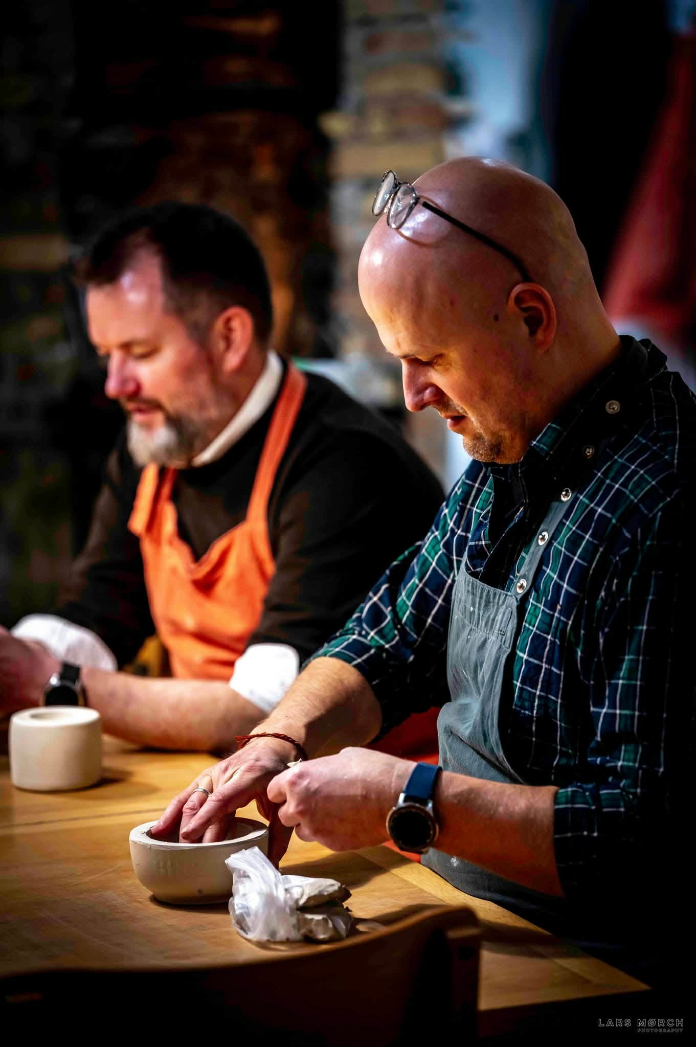 shaping clay using a casting form