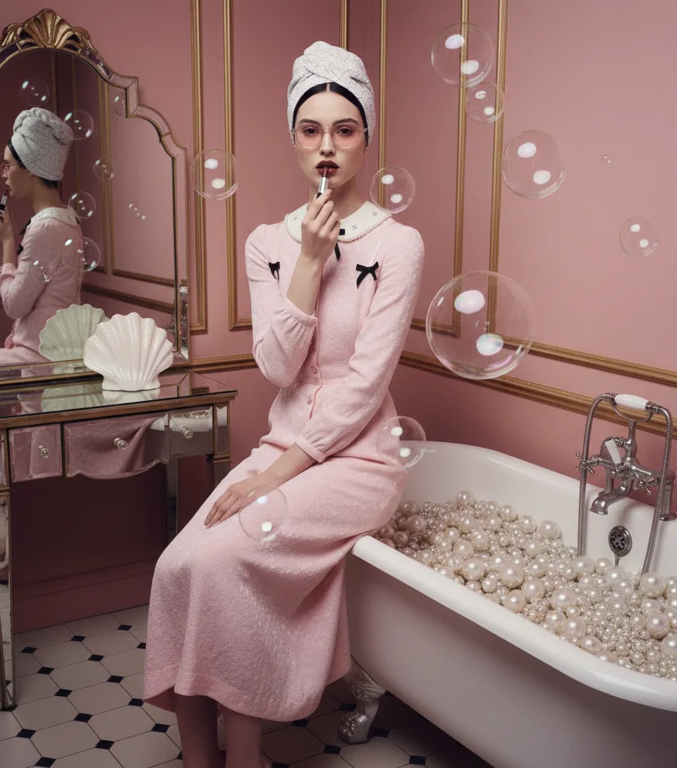 scene4-ai product photography-lipstick campaign creation-high fashion model in a surreal aquarium-7