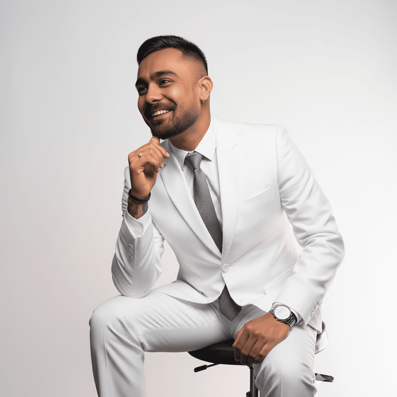 woman in black long sleeve shirt sitting on white couch