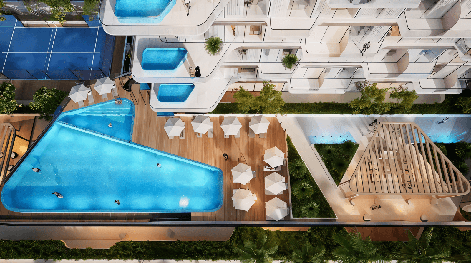 Elegant luxury apartments at Dubai's marina, showcasing contemporary architecture and premium amenities.
