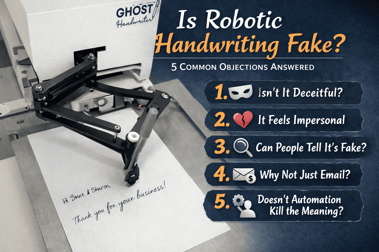 Is Robotic Handwriting Fake? 5 Common Objections to Robotic Handwriting Services (Answered Honestly)